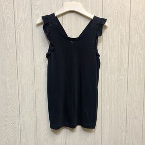 LOFT Black Ruffle Tank Medium NWT